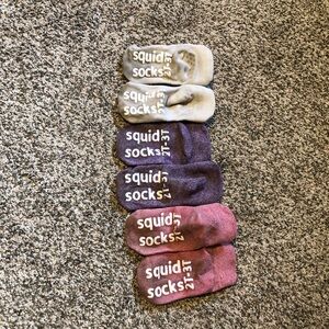 Squid Socks Set of 3 pairs in pink, purple, and white